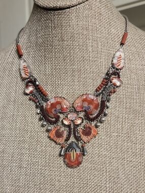 AYALA BAR Ornate Coral Resin Statement Necklace - Women's Jewelry